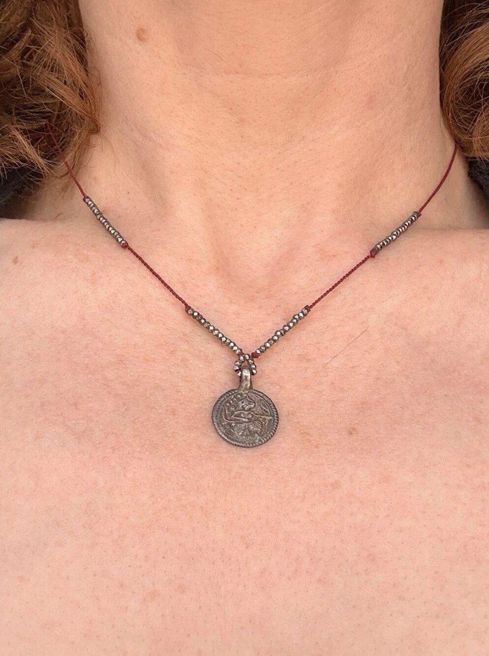 Liza Shtromberg Red and Silver Hanuman Choker